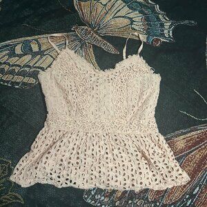 Pink bralette style tank top